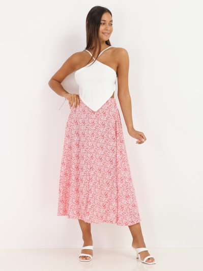 Top côtelé blanc effet bandana