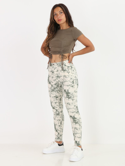 Crop top kaki froncé style corset