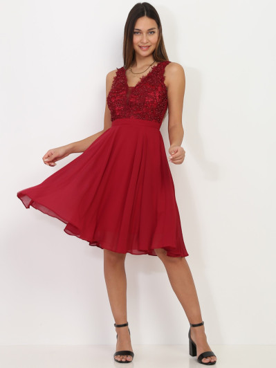 Robe à broderie et perles grandes tailles