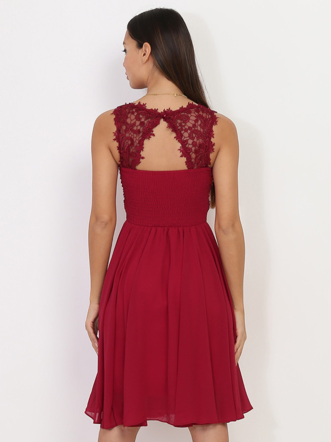 Robe à broderie et perles grandes tailles