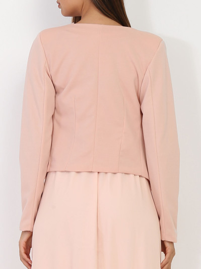 Veste courte rose sans col