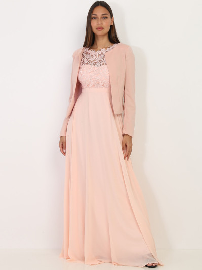 Veste courte rose sans col