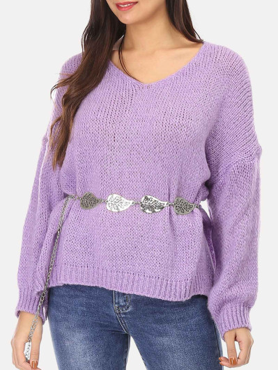 Ceinture argentée style chaîne à feuilles