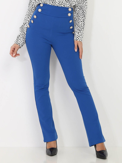 Pantalon taille haute style officier