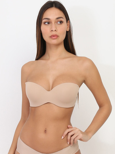 Soutien-gorge beige ampliforme sans coutures