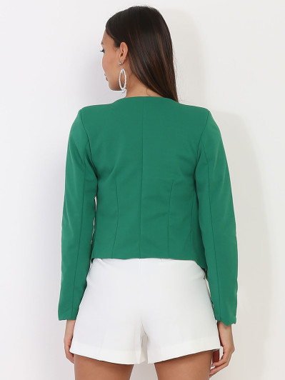 Veste courte verte sans col