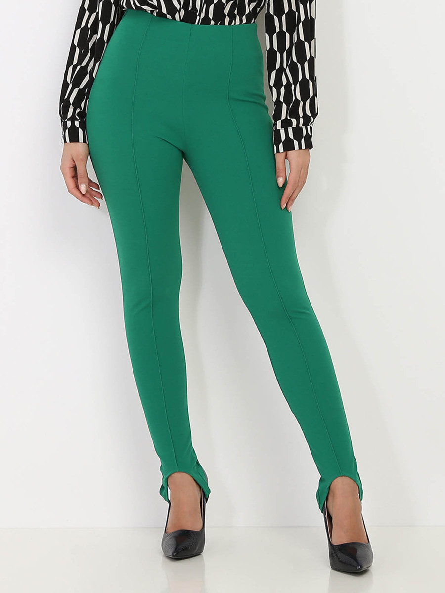 Pantalon fuseau vert moulant