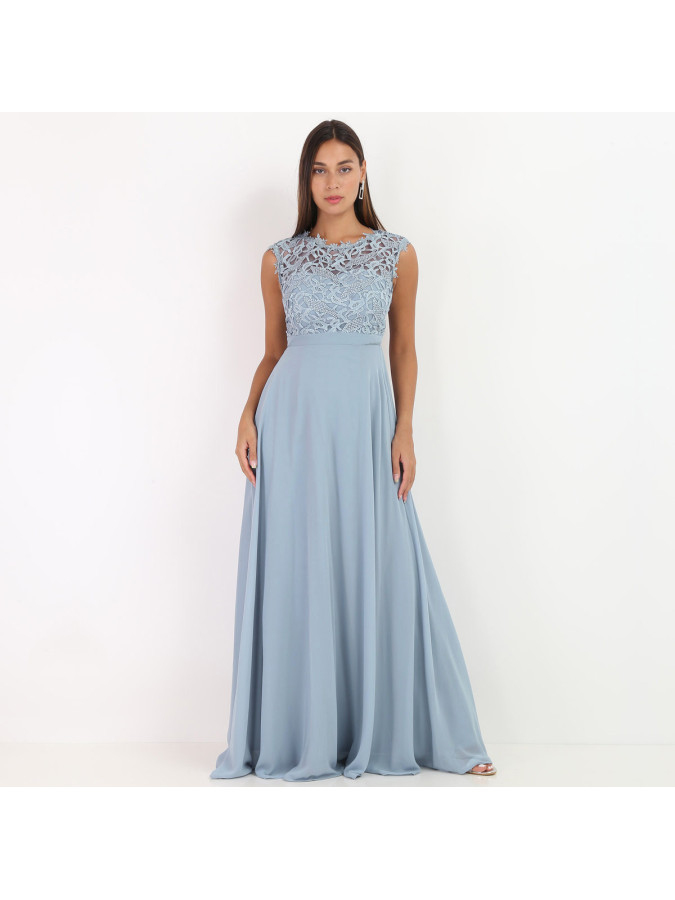 Robe longue à dentelle grandes tailles