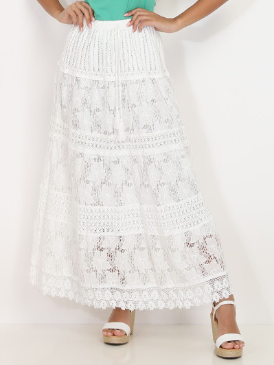 Jupe en crochet et dentelle