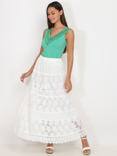 Jupe en crochet et dentelle