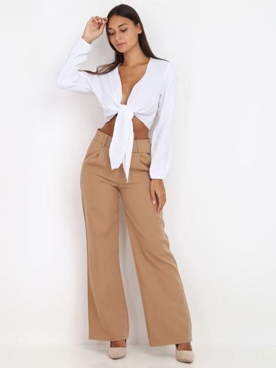 Pantalon large ceinturé