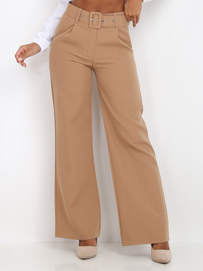 Pantalon large ceinturé