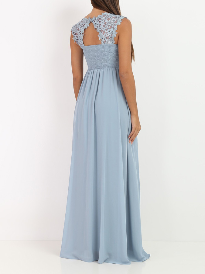 Robe longue à dentelle