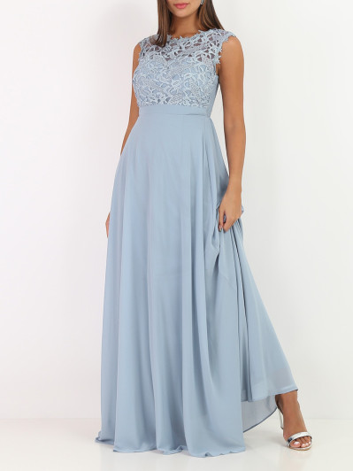 Robe longue à dentelle