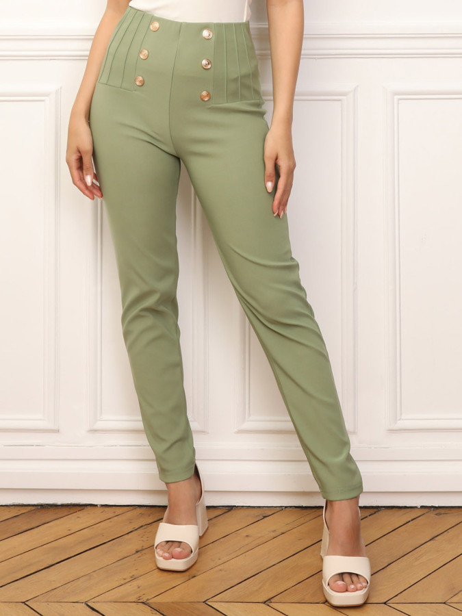 Tregging taille haute à boutons