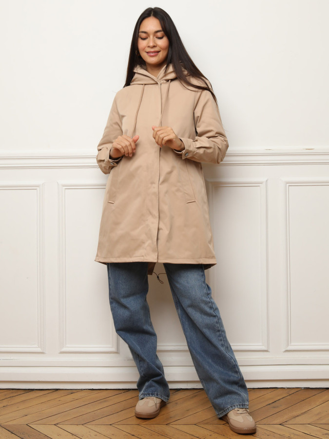 Parka mi-longue à capuche