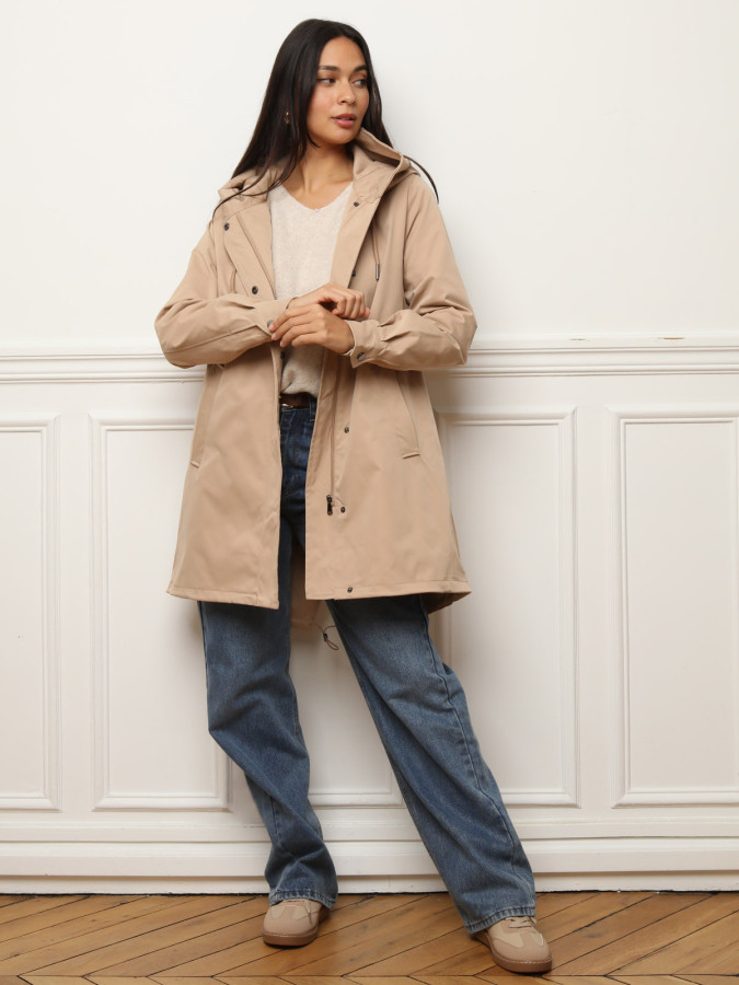 Parka mi-longue à capuche