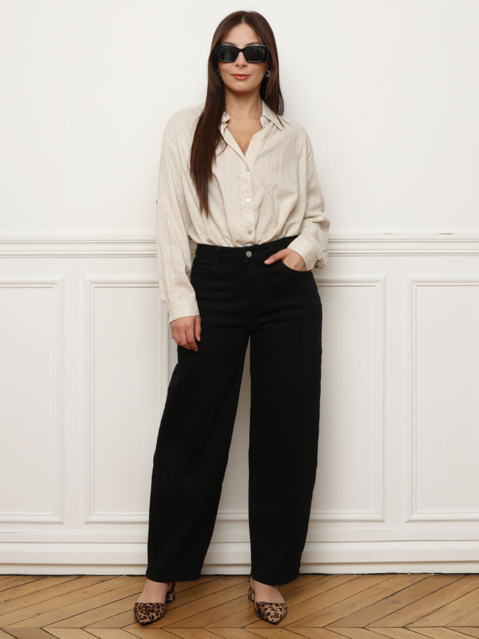 Jeans baggy style barell noir