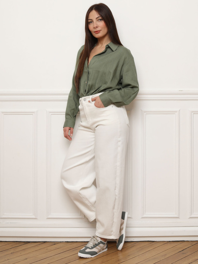 Jeans baggy style barell blanc