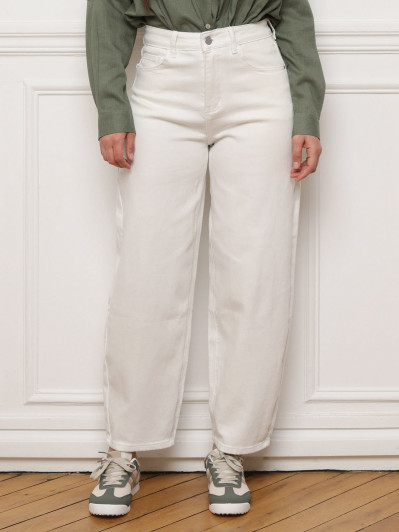 Jeans baggy style barell blanc