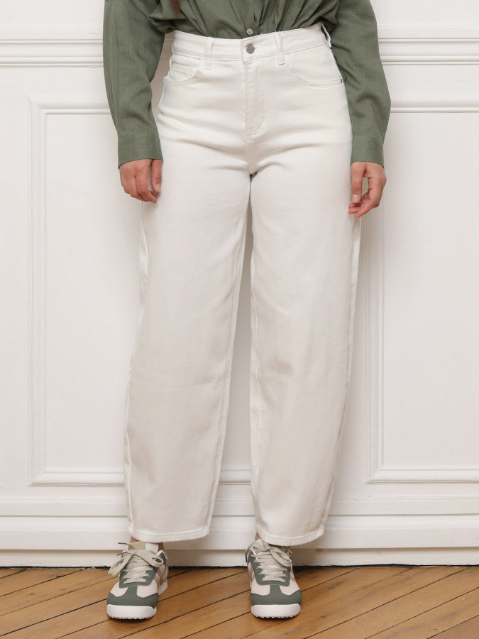 Jeans baggy style barell blanc