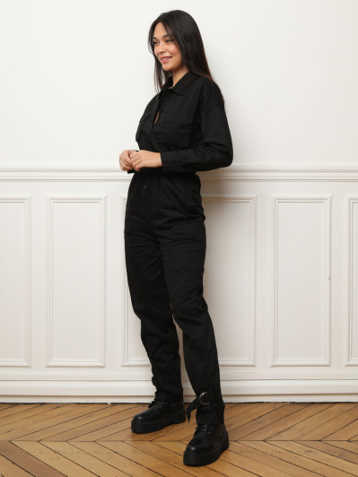 Combinaison style utilitaire avec sangles noire