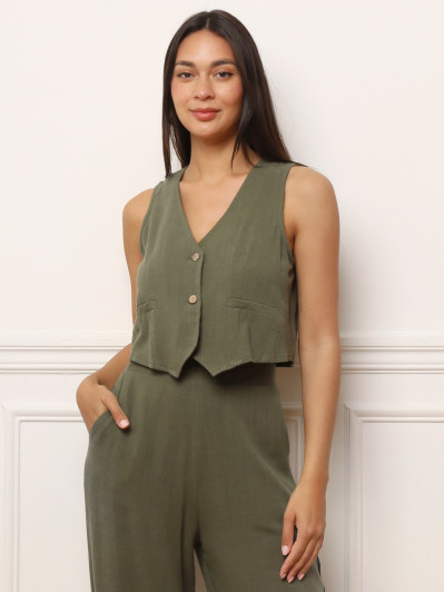 Veston court à boutons