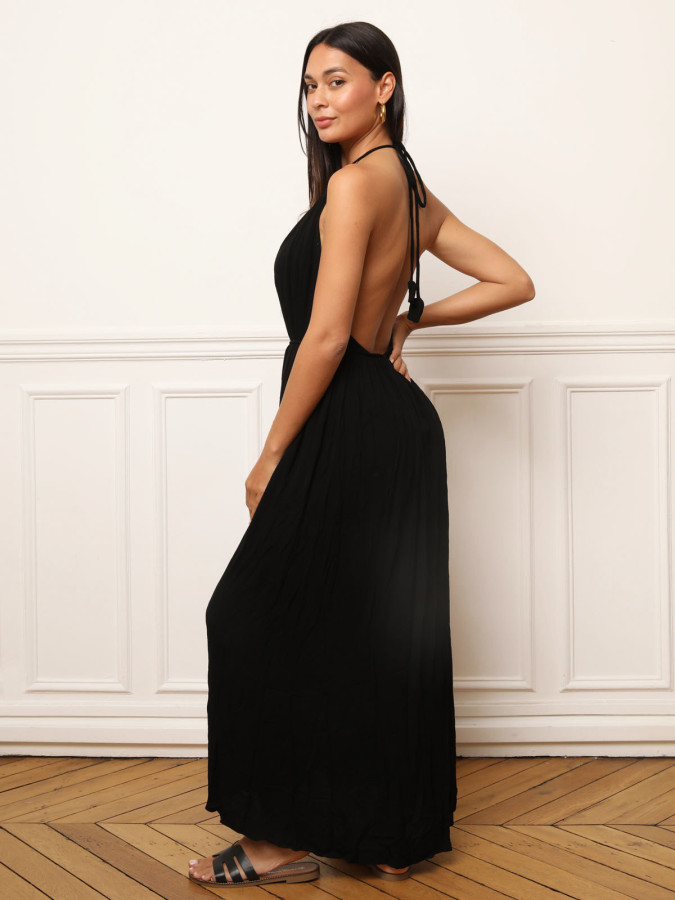 Robe longue dos nu à nouer