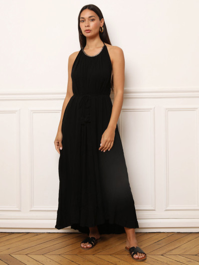 Robe longue dos nu à nouer