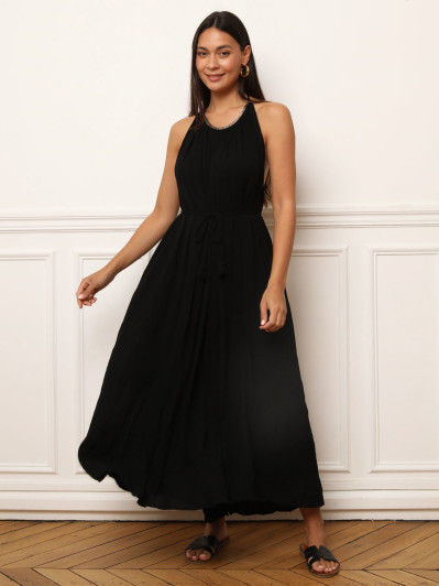 Robe longue dos nu à nouer