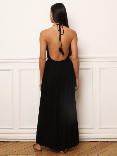 Robe longue dos nu à nouer