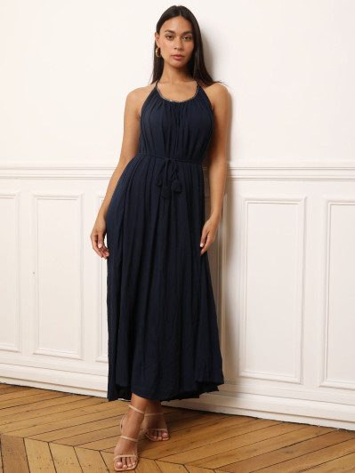 Robe longue dos nu à nouer