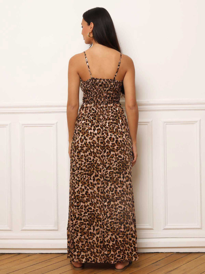 Robe longue et fluide à imprimé animal