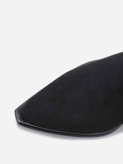 Bottines santiags en suédine à surpiqûres