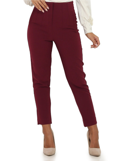 Pantalon droit prune taille haute