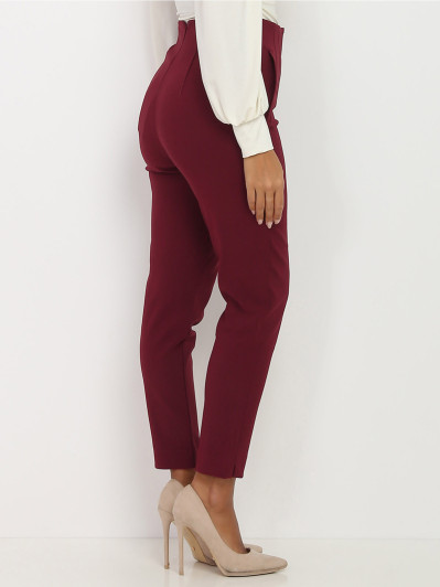 Pantalon droit prune taille haute