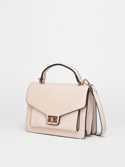 Sac à main  style cartable effet croco