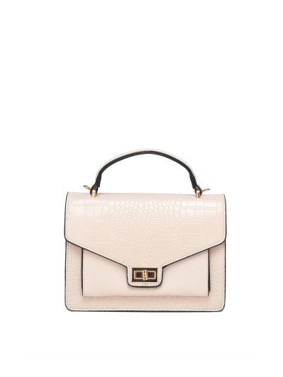 Sac à main  style cartable effet croco