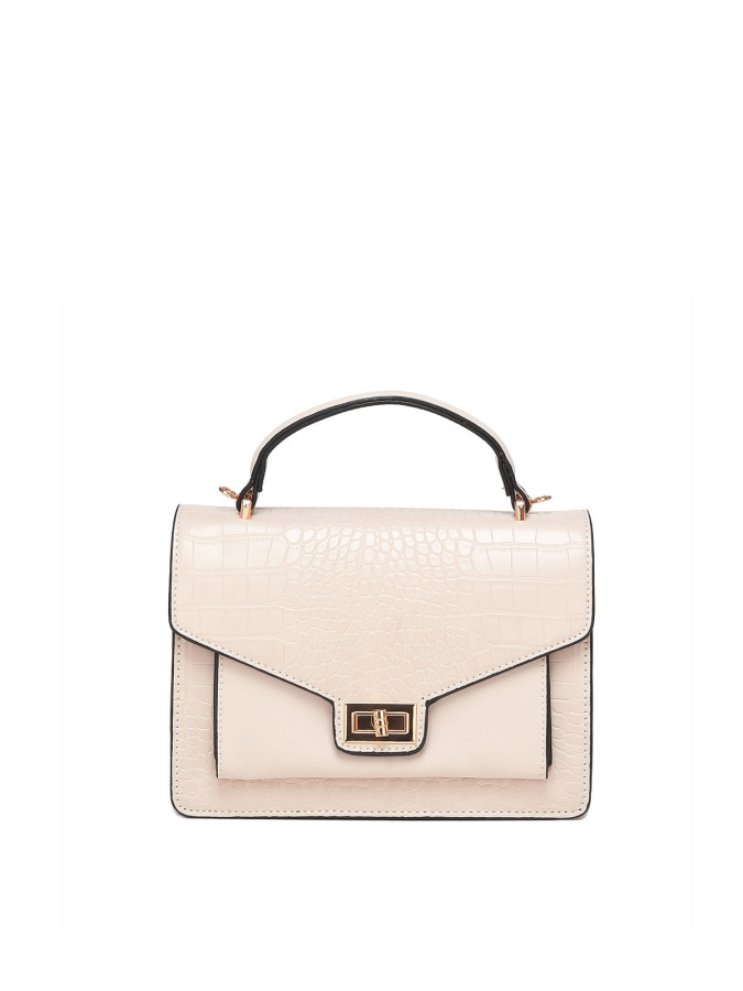 Sac à main  style cartable effet croco