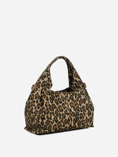 Sac à main froncé à motif animal