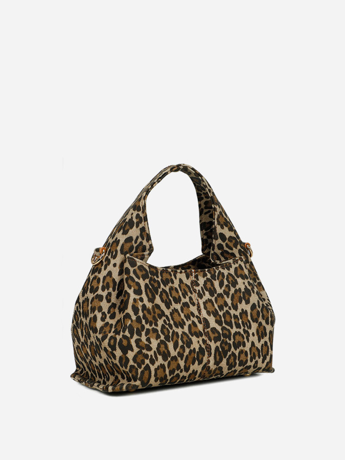 Sac à main froncé à motif animal