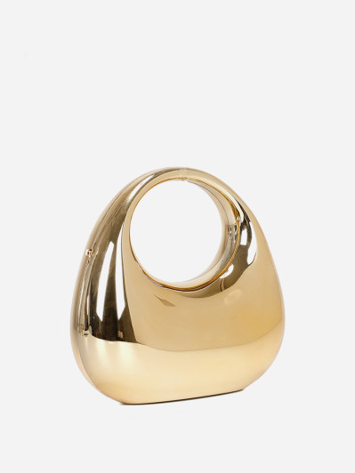 Sac demi lune effet miroir doré