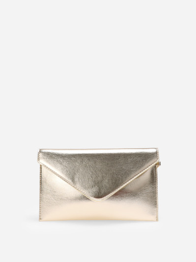 Pochette de soirée forme enveloppe dorée