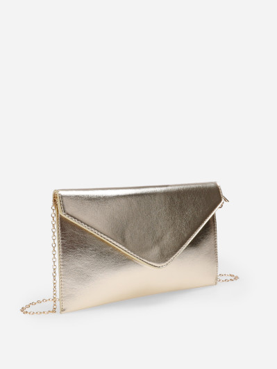 Pochette de soirée forme enveloppe dorée