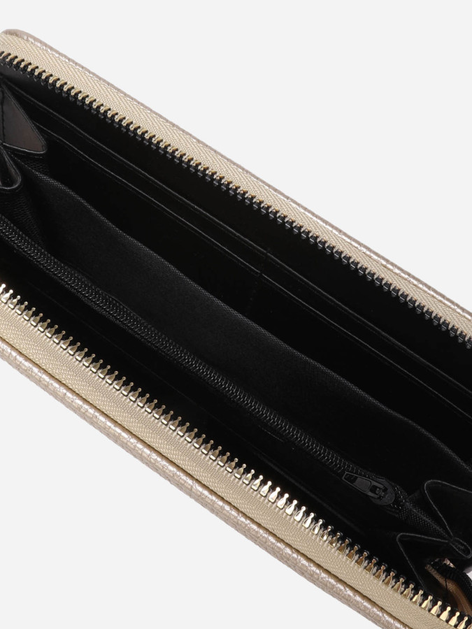 Portefeuille en simili à franges doré