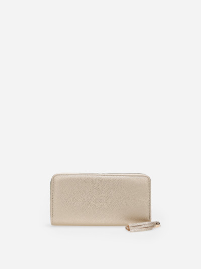 Portefeuille en simili à franges doré