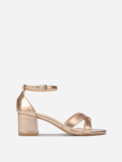 Sandales rose gold à talon et brides croisées – Tendance et féminines | La Modeuse