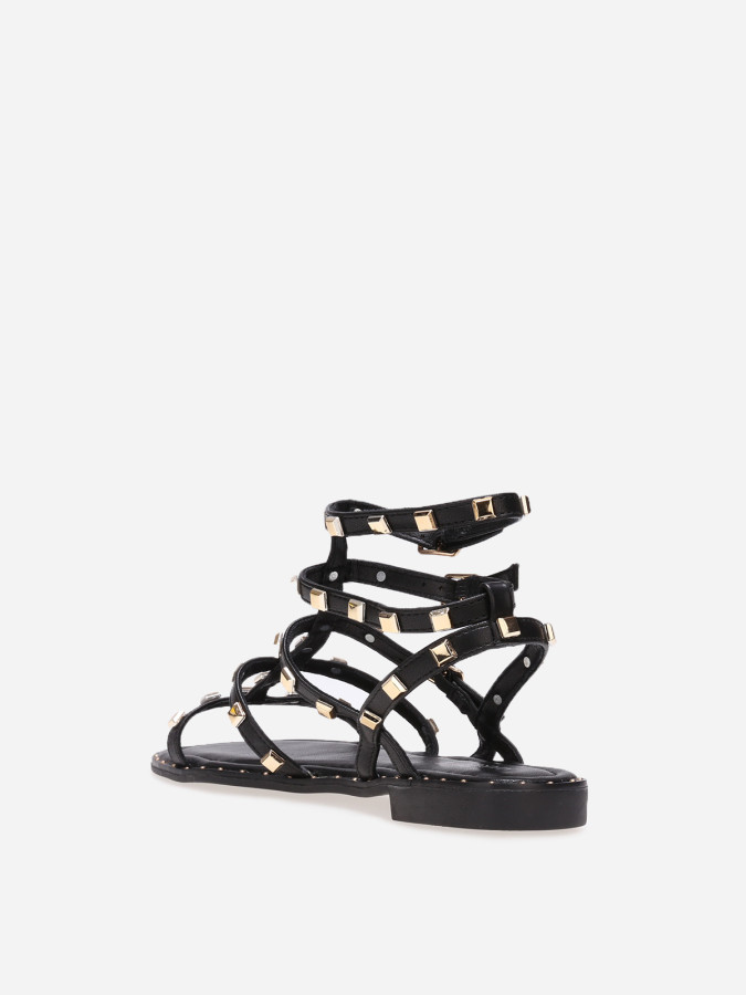 Sandales cloutées style spartiates noires