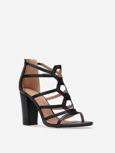 Sandales ajourées à talons noires