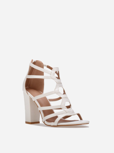 Sandales ajourées à talons blanches